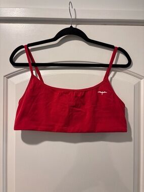 Red Women's Wireless Bralette Crop Top